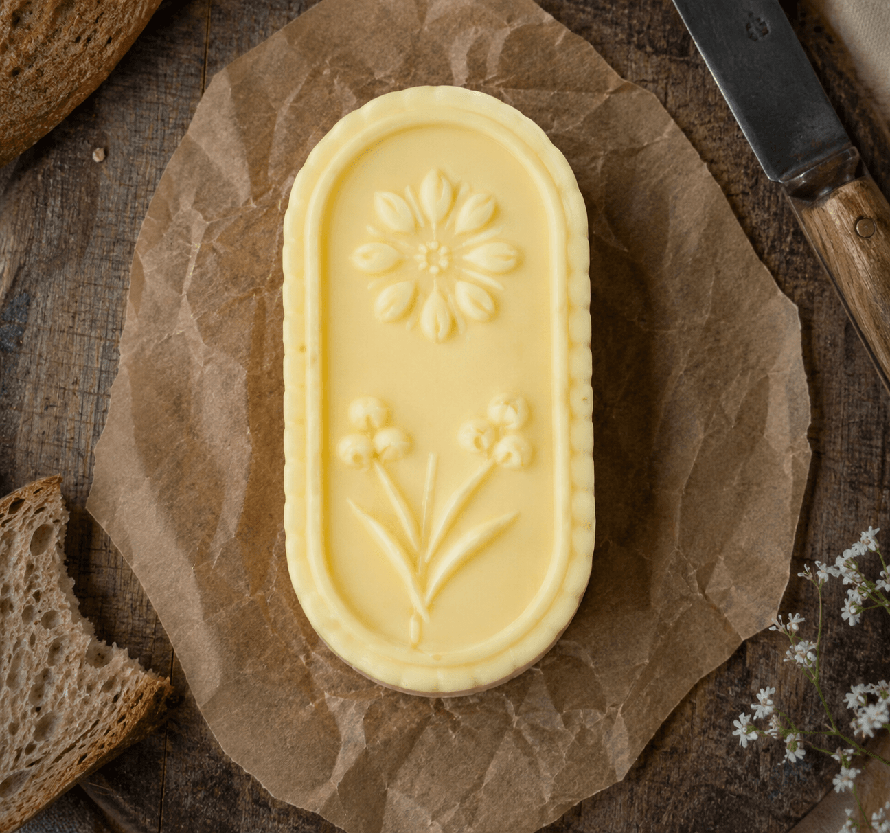 Traditional wooden butter mold